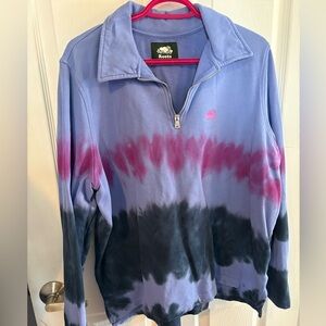 Roots Blue and Pink Quarter-Zip Pullover